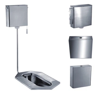 Roestvrijstalen sifon squat toilet met cistern